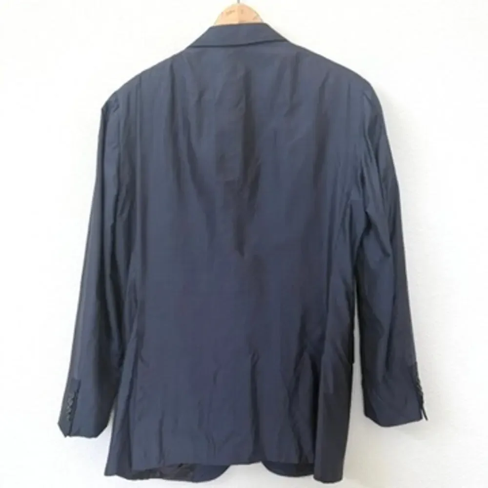 Sagmeister Raffaele Caruso Blazer Navy Silk Handmade‎ Italy Menswear 40 M